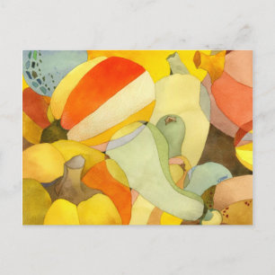 Cartão Postal Receita da cozinha de abóboras e douradas