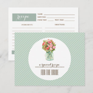 Cartão Postal Receita da Noiva. Mason Jar Floral