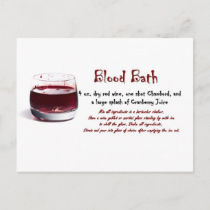 Cartão Postal Receita de bebida de Banho de Sangue