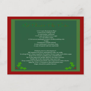 Cartão Postal Receita de Biscoito de Chocolate em Postcard