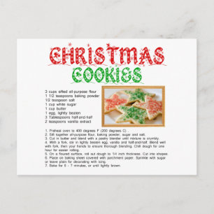 Cartão Postal Receita de Biscoitos de Natal