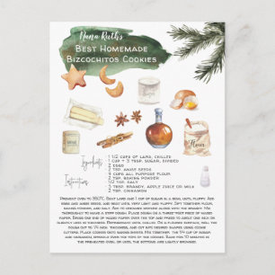 Cartão Postal Receita de Bizcochitos Homemade Comemorações