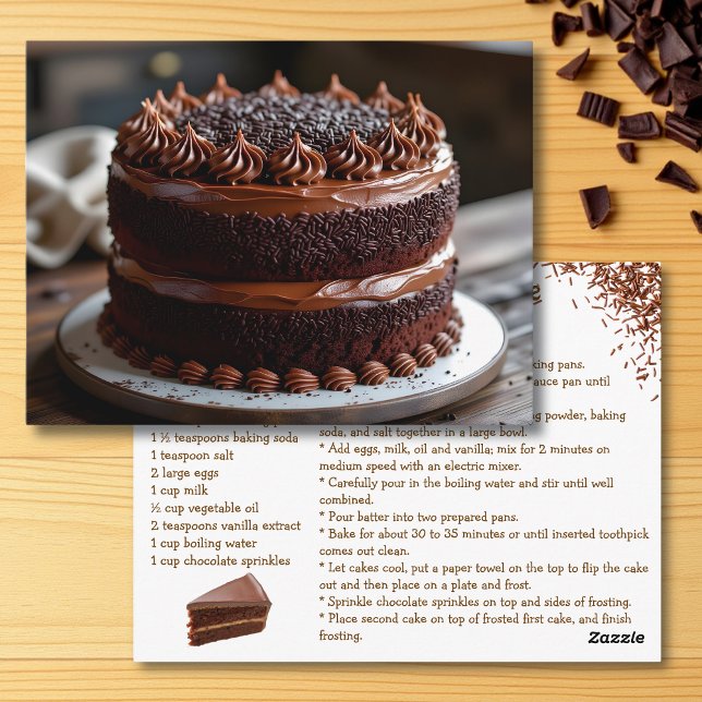 Cartão Postal Receita de Bolo de Chocolate (Criador carregado)