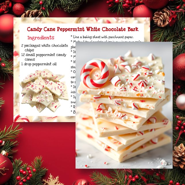 Cartão Postal Receita de Casca de Peppermint com Cane de Chocola (Criador carregado)