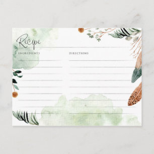 Cartão Postal Receita de Chá de panela Rustic Boho Greenery