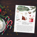 Cartão Postal Receita de chocolate quente caseiro | Férias<br><div class="desc">A frente deste cartão-postal deslumbrante dobra como uma impressão de cozinha única, digna de um quadro, mostrando uma deliciosa receita de chocolate quente caseira. Se você precisa de uma receita ou ingredientes diferentes, por favor, entre em contato comigo e eu ficaria muito feliz em acomodar. Adicione sua própria mensagem personalizada...</div>