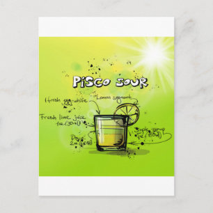Cartão Postal Receita de Cocktail Bebida