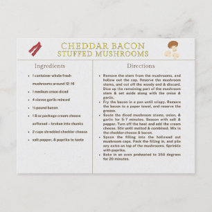 Cartão Postal Receita de Cogumelos Recheados com Cheddar e Bacon