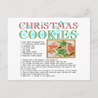 Cartão Postal Receita de cookies de Natal