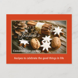 Cartão Postal Receita de cookies de natal da Cinnamon Star