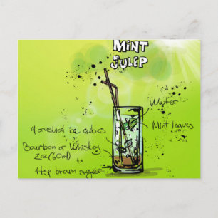Cartão Postal Receita de Coquetel de Bar
