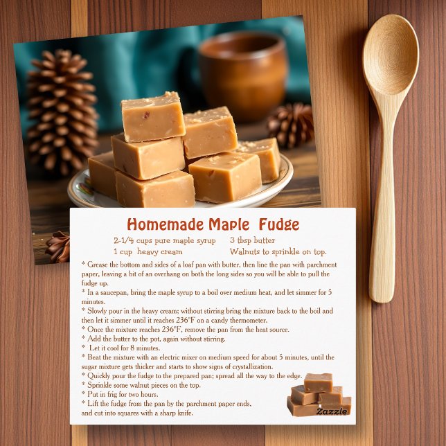 Cartão Postal Receita de Fudge de Xarope de Bordo (Criador carregado)