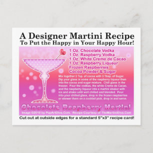 Cartão Postal Receita de Martini de Chocolate com FramboesaPostc