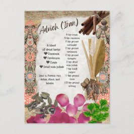 Cartão Postal Receita de Mistura de Especiarias Persa de Advieh