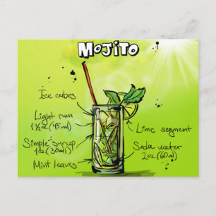 Cartão Postal Receita de Mojito