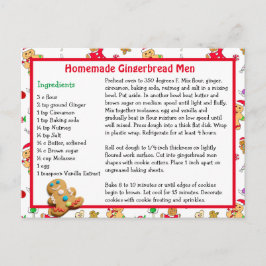 Cartão Postal Receita de Natal do Gingercake Man Cookie