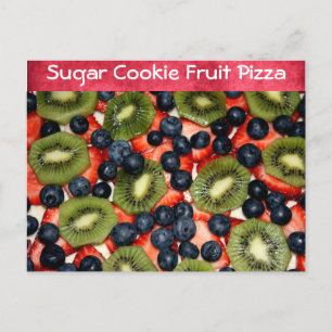 Cartão Postal Receita de pizza de Fruta de cookie de açúcar