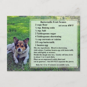 Cartão Postal Receita de Postais de Scones de Frutas com Butterm