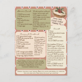 Cartão Postal Receita de Torta de Creme de Coco com Curdo de Lim