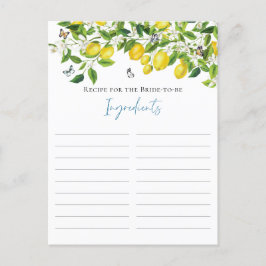 Cartão Postal Receita Do Chá de panela De Limão De Verão Para A