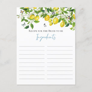 Cartão Postal Receita Do Chá de panela De Limão De Verão Para A 