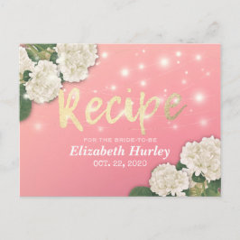 Cartão Postal Receita do chá de panela Hydrangea Corda Floral Cl