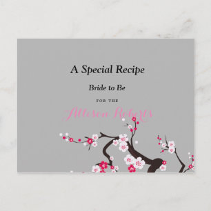 Cartão Postal Receita do Chá    WhiteBridal do Flor Rosa-Cereja