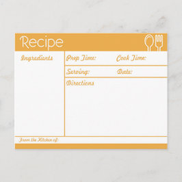 Cartão Postal Receita Laranja Simples Sem Linha