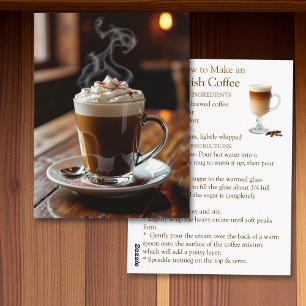 Cartão Postal Receita Nacional de Café Irlandês