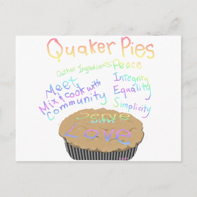 Cartão Postal Receita para empadas Quaker (Frente)