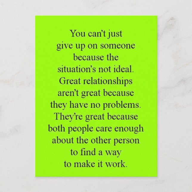 CARTÃO POSTAL RECEITA PARA RELAÇÕES BEM-SUCEDIDAS CITAÇÃO EXPRES (Frente)