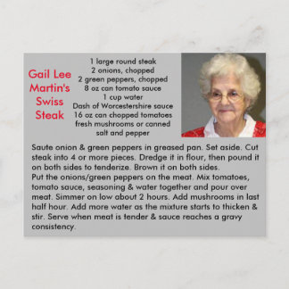 Cartão Postal Receita suíça de bife