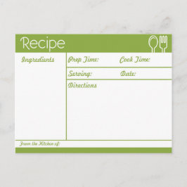 Cartão Postal Receita Verde Simples Sem Linha