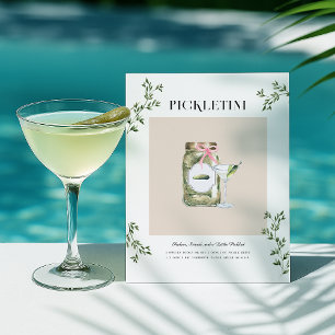 Cartão Postal Receita Whimsical Pickletini Martini Cocktail