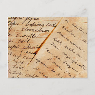 Cartão Postal receitas da família antiga