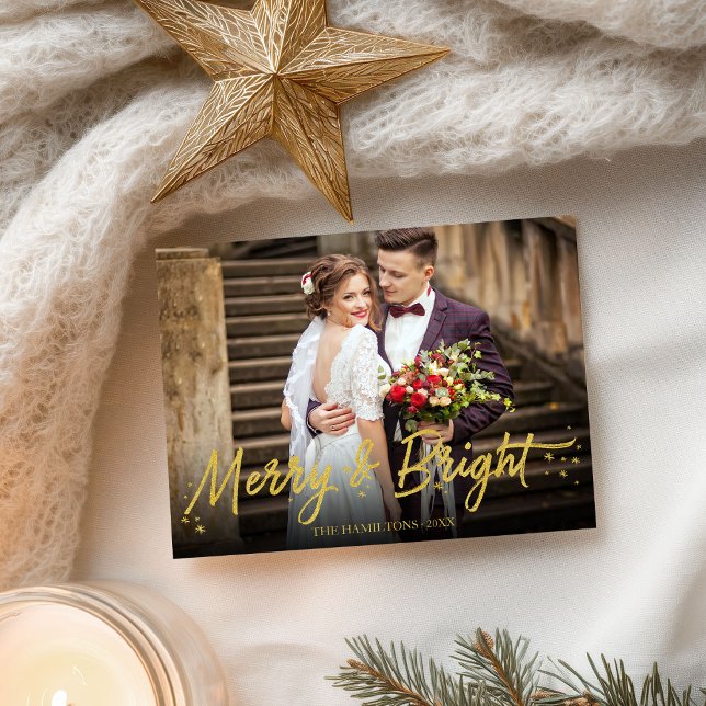 Cartão Postal Recém-Casados Alegre E Brilhante Foto Natal Feriad (Criador carregado)