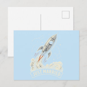 Cartão Postal Recém-Casados Foguete