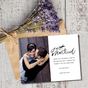 Cartão Postal Recém-Casados Foto Casamento Agradecimento