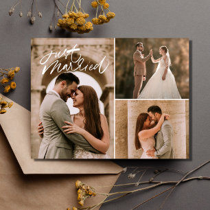 Cartão Postal Recem casados Foto Casamento Obrigado