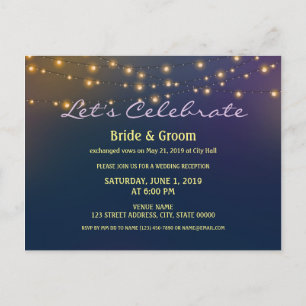 Cartão Postal Recepção de casamento das luzes do paciente incl