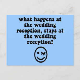 Cartão Postal Recepção de casamento engraçada