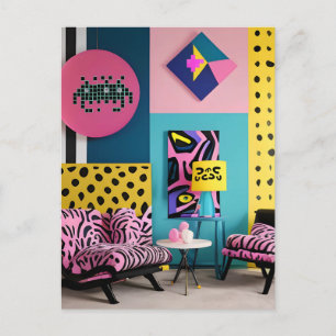 Cartão Postal Recepção de Design Memphis Sonho