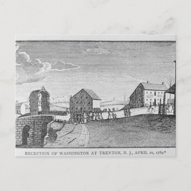 Cartão Postal Recepção de Washington em Trenton, Nova Jersey (Frente)