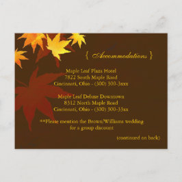 Cartão Postal Receptáculo de Alojamento de Casamento de Maple de