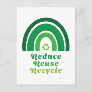 Cartão Postal Reciclar de Reutilização Ambiental do Arco-Íris Ve