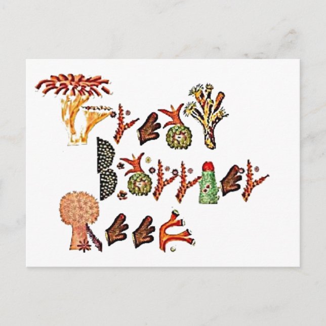 Cartão Postal Recife da barreira do excelente, coral, (Frente)