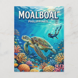 Cartão Postal Recife de Tartarugas Moalboal Filipinas