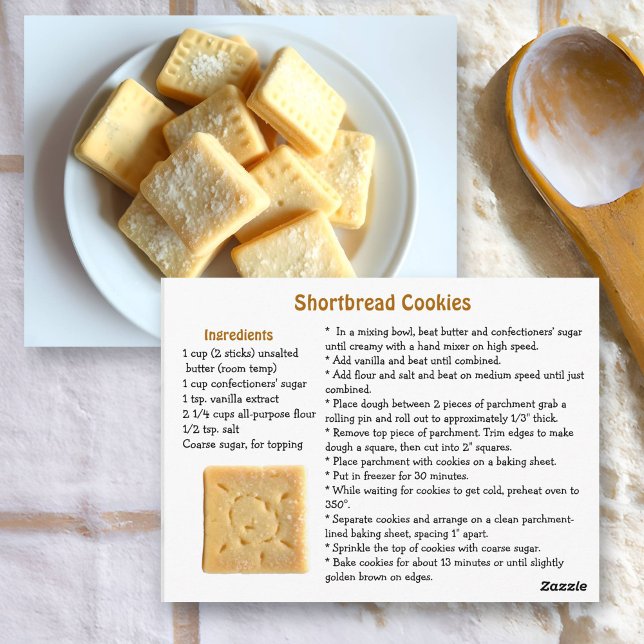 Cartão Postal Recipe Card for Shortbread Cookies  (Criador carregado)