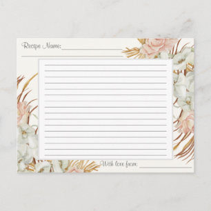 Cartão Postal Recipiente Boho Floral Muted Tropical Palm Greener