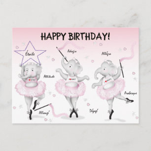 Cartão Postal Recital de Dança da Bailarina Elefante